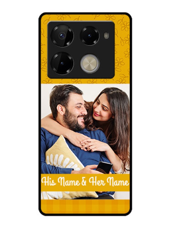 Custom Infinix Note 40 Pro 5G Custom Glass Phone Case - Yellow Floral Design