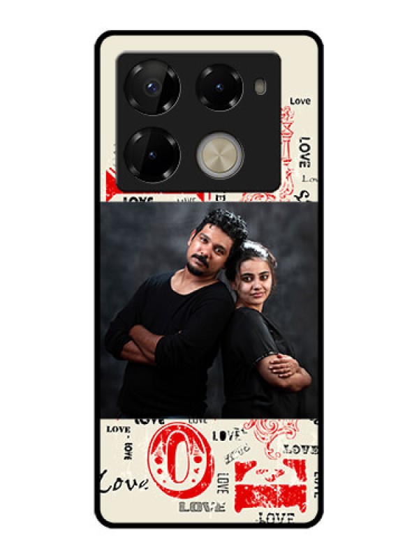 Custom Infinix Note 40 Pro 5G Custom Glass Phone Case - Trendy Love Design Case