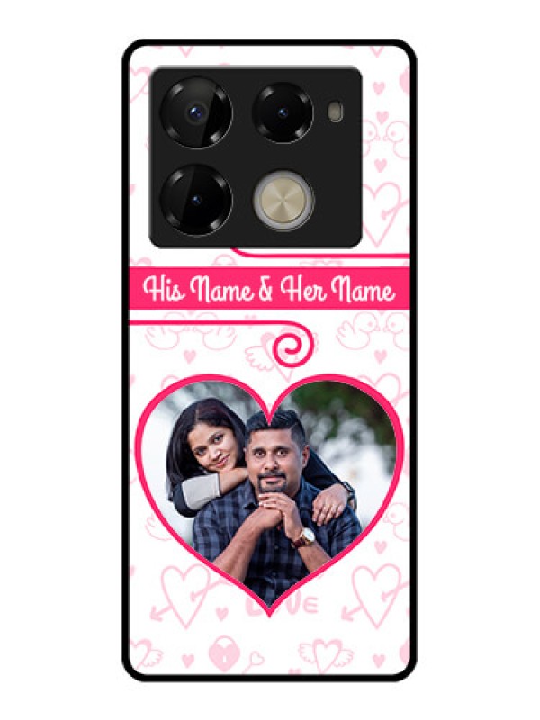 Custom Infinix Note 40 Pro 5G Custom Glass Phone Case - Heart Shape Love Design