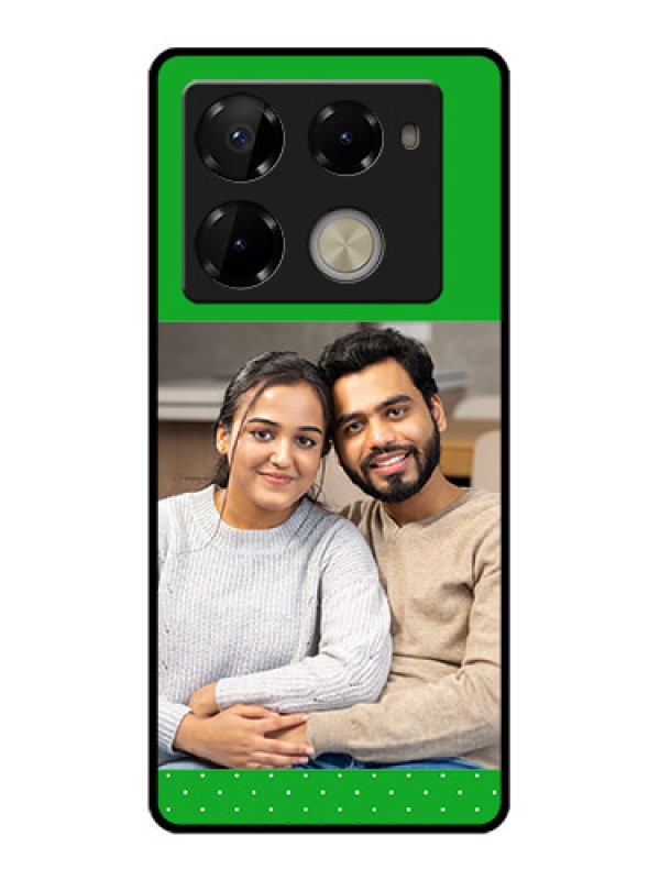 Custom Infinix Note 40 Pro 5G Custom Glass Phone Case - Green Pattern Design