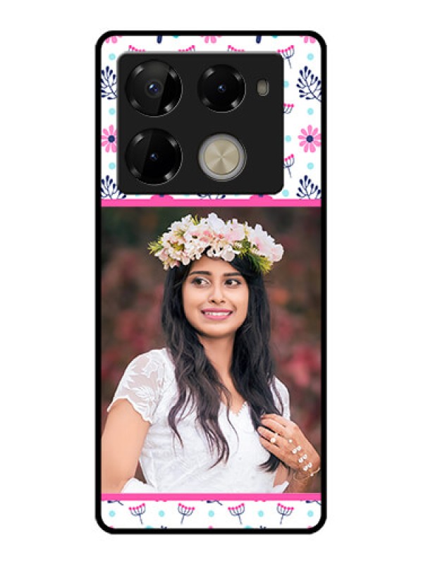 Custom Infinix Note 40 Pro 5G Custom Glass Phone Case - Colorful Flower Design