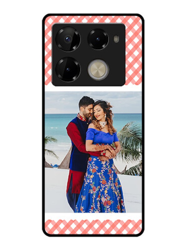 Custom Infinix Note 40 Pro 5G Custom Glass Phone Case - Pink Pattern Design