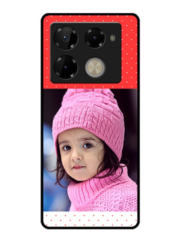 Custom Infinix Note 40 Pro 5G Custom Glass Phone Case - Red Pattern Design