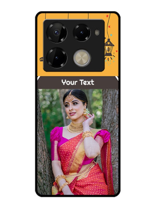 Custom Infinix Note 40 Pro 5G Custom Glass Phone Case - With Family Picture And Icons