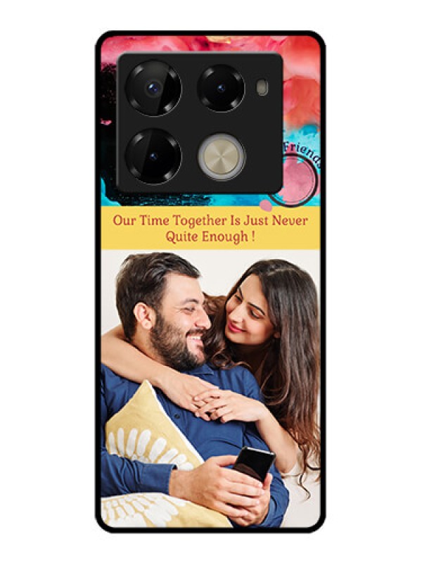 Custom Infinix Note 40 Pro 5G Custom Glass Phone Case - Quote With Acrylic Painting Design