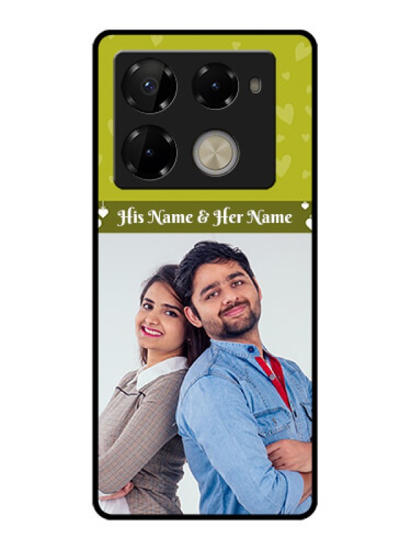 Custom Infinix Note 40 Pro 5G Custom Glass Phone Case - You and Me Heart Design