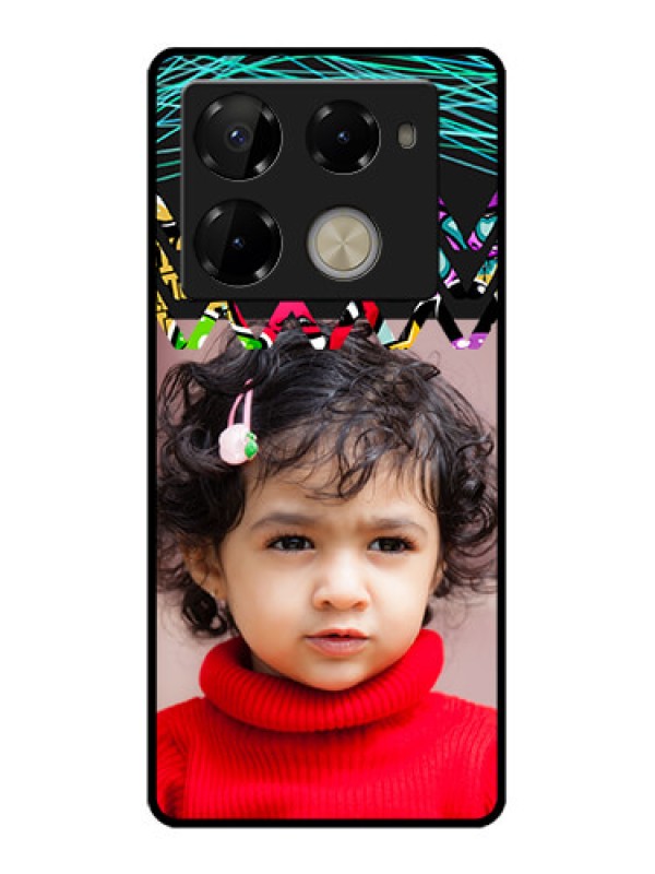 Custom Infinix Note 40 Pro 5G Custom Glass Phone Case - Neon Abstract Design