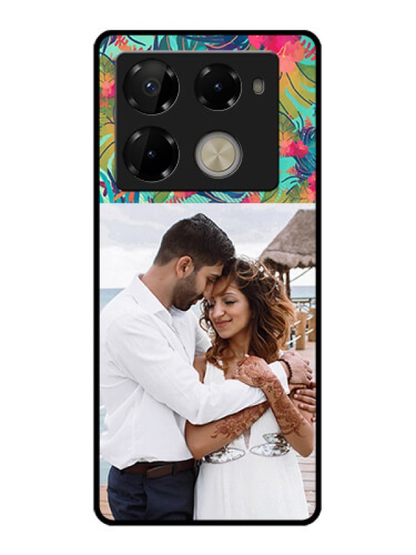 Custom Infinix Note 40 Pro 5G Custom Glass Phone Case - Watercolor Floral Design