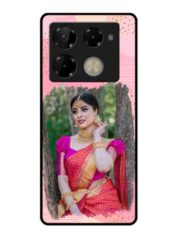 Custom Infinix Note 40 Pro 5G Custom Glass Phone Case - Gold Glitter Splash Design