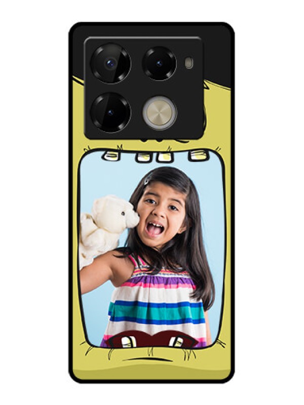 Custom Infinix Note 40 Pro 5G Custom Glass Phone Case - Cartoon Monster Back Case Design