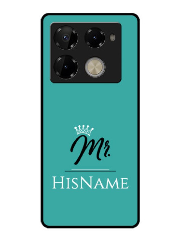 Custom Infinix Note 40 Pro 5G Custom Glass Phone Case - Mr With Name Design