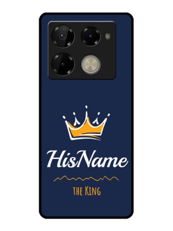 Custom Infinix Note 40 Pro 5G Custom Glass Phone Case - King With Name Design