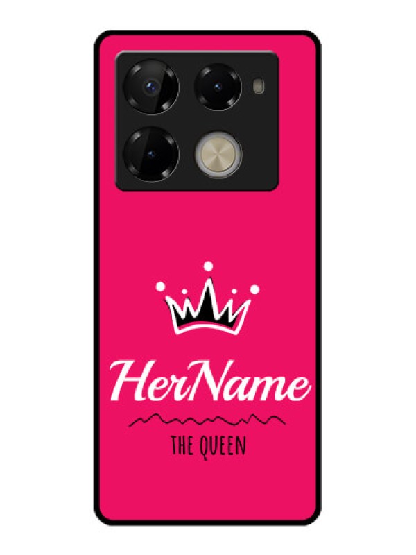 Custom Infinix Note 40 Pro 5G Custom Glass Phone Case - Queen With Name Design