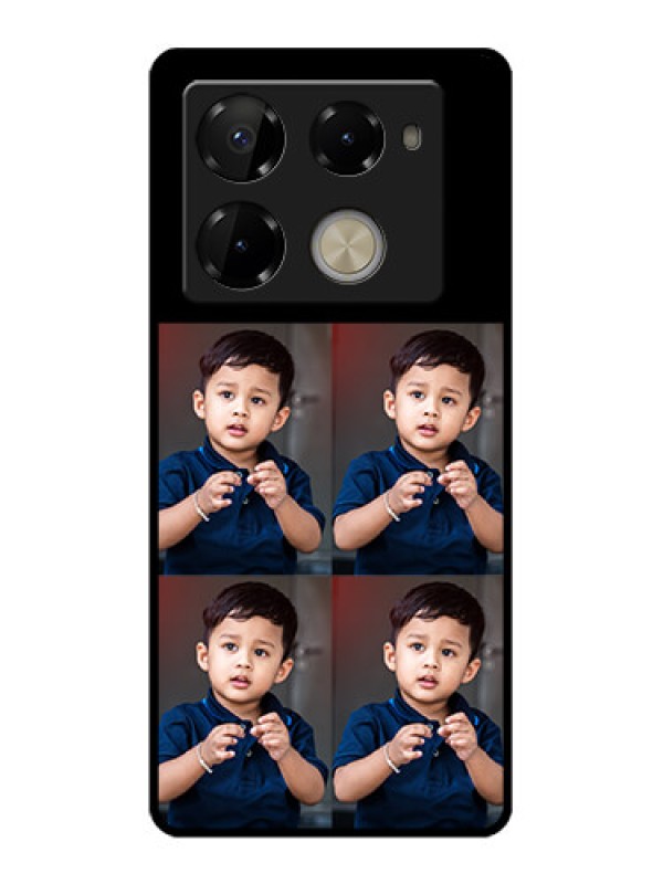 Custom Infinix Note 40 Pro 5G Custom Glass Phone Case - 4 Image Holder Design