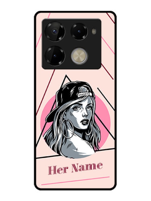 Custom Infinix Note 40 Pro 5G Custom Glass Phone Case - Rockstar Girl Design