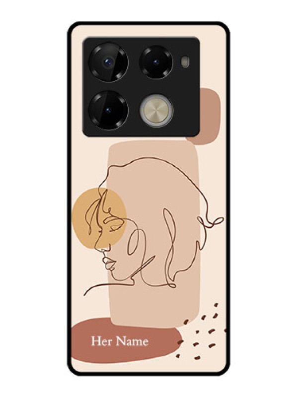 Custom Infinix Note 40 Pro 5G Custom Glass Phone Case - Calm Woman Line Art Design