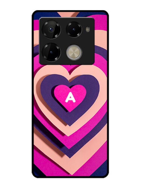 Custom Infinix Note 40 Pro 5G Custom Glass Phone Case - Cute Heart Pattern Design