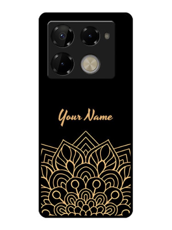 Custom Infinix Note 40 Pro 5G Custom Glass Phone Case - Golden Mandala Design