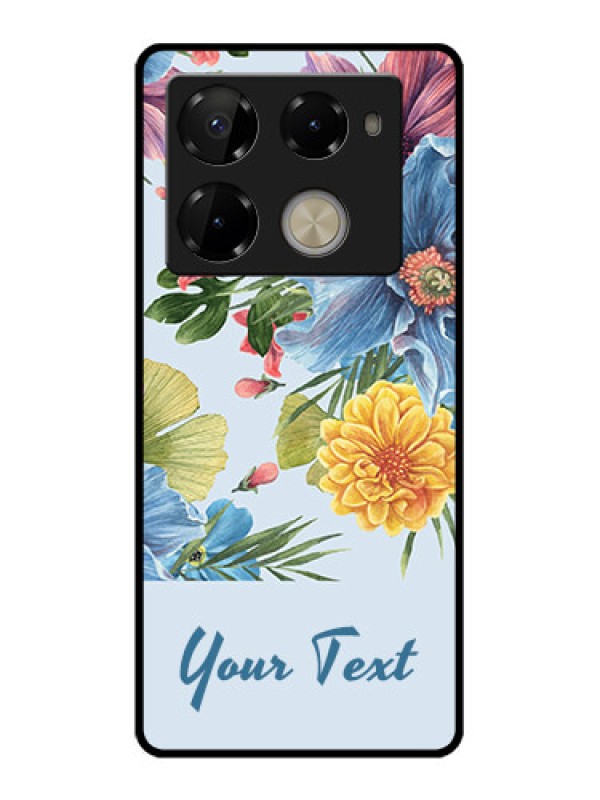 Custom Infinix Note 40 Pro 5G Custom Glass Phone Case - Stunning Watercolored Flowers Painting Design