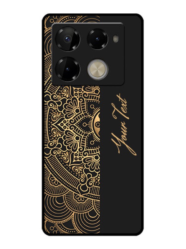 Custom Infinix Note 40 Pro 5G Custom Glass Phone Case - Mandala Art With Custom Text Design