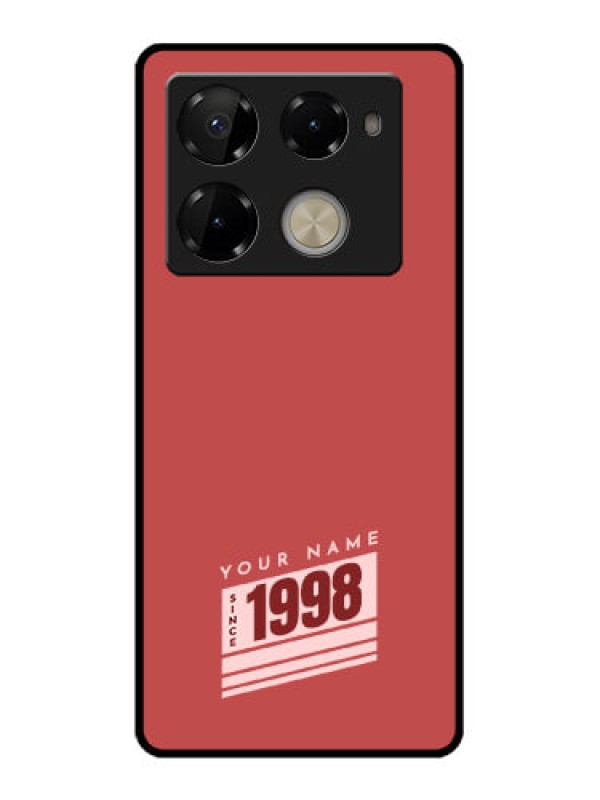 Custom Infinix Note 40 Pro 5G Custom Glass Phone Case - Red Custom Year Of Birth Design