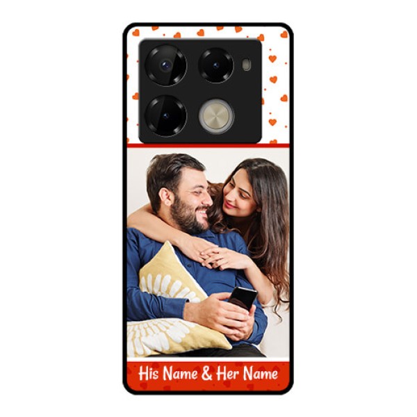 Infinix Note 40 Pro Plus 5G Custom Glass Phone Case - Orange Love Symbol Design Infinix Note 40 Pro Plus 5G Custom Glass Phone Case - Orange Love Symbol Design