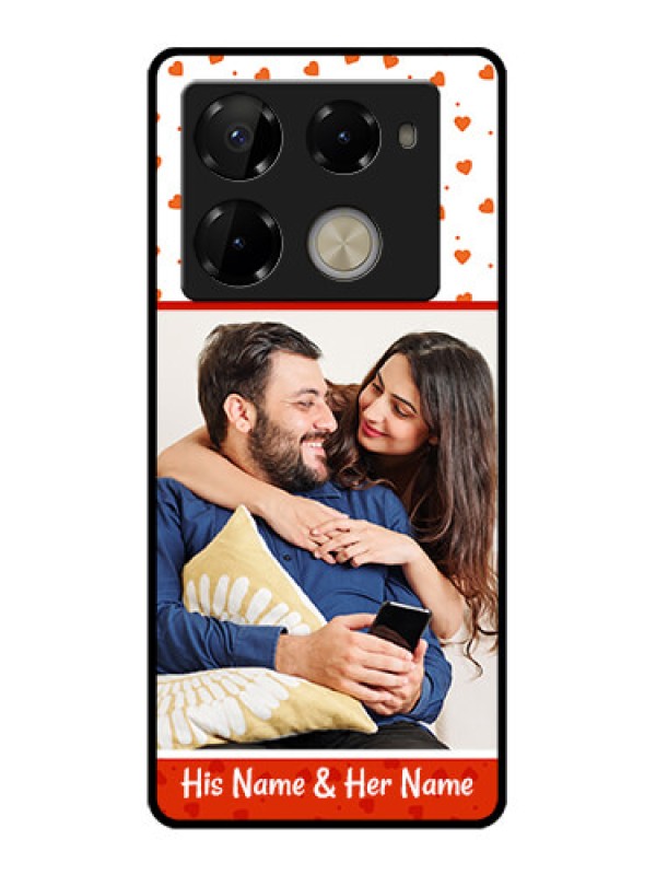 Custom Infinix Note 40 Pro Plus 5G Custom Glass Phone Case - Orange Love Symbol Design