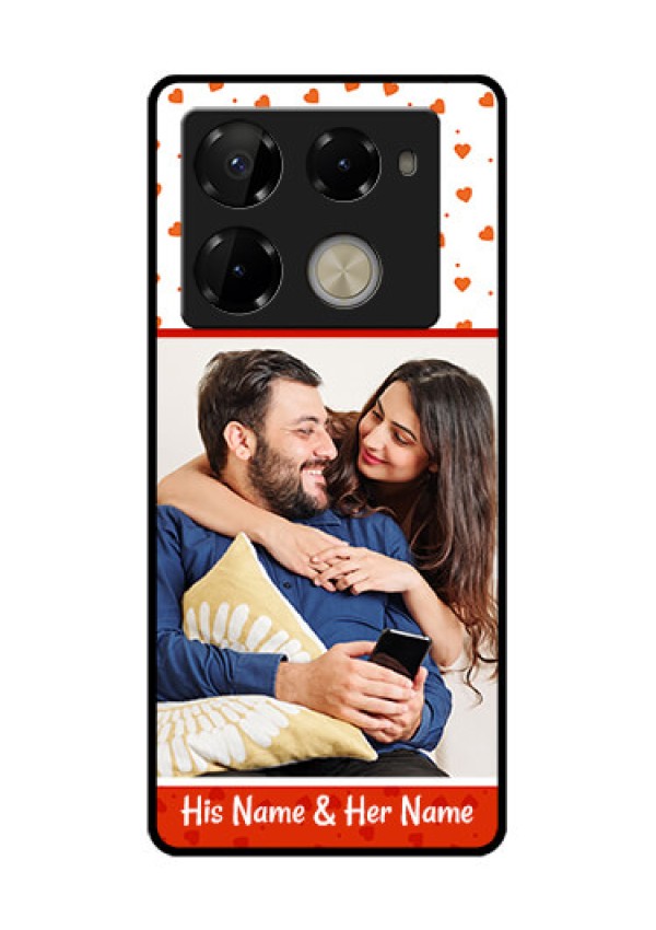 Infinix Note 40 Pro Plus 5G Custom Glass Phone Case - Orange Love Symbol Design