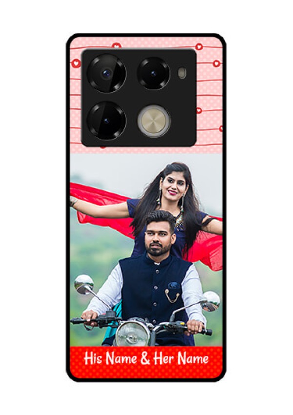Infinix Note 40 Pro Plus 5G Custom Glass Phone Case - Red Pattern Case Design