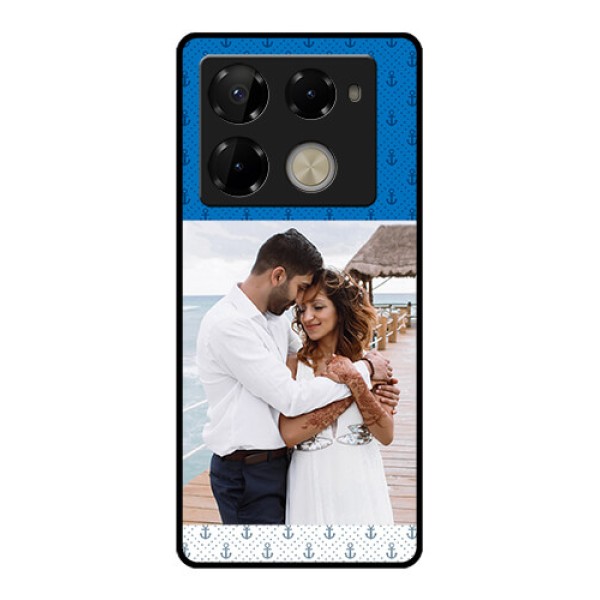 Infinix Note 40 Pro Plus 5G Custom Glass Phone Case - Blue Anchors Design