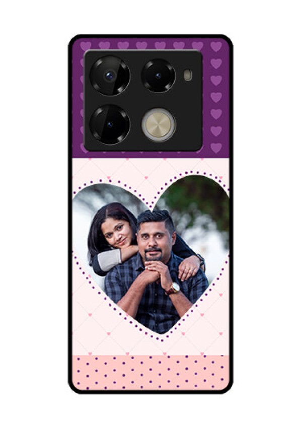 Infinix Note 40 Pro Plus 5G Custom Glass Phone Case - Violet Love Dots Design