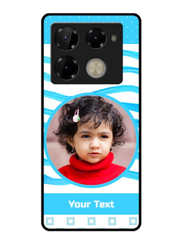 Custom Infinix Note 40 Pro Plus 5G Custom Glass Phone Case - Simple Blue Case Design