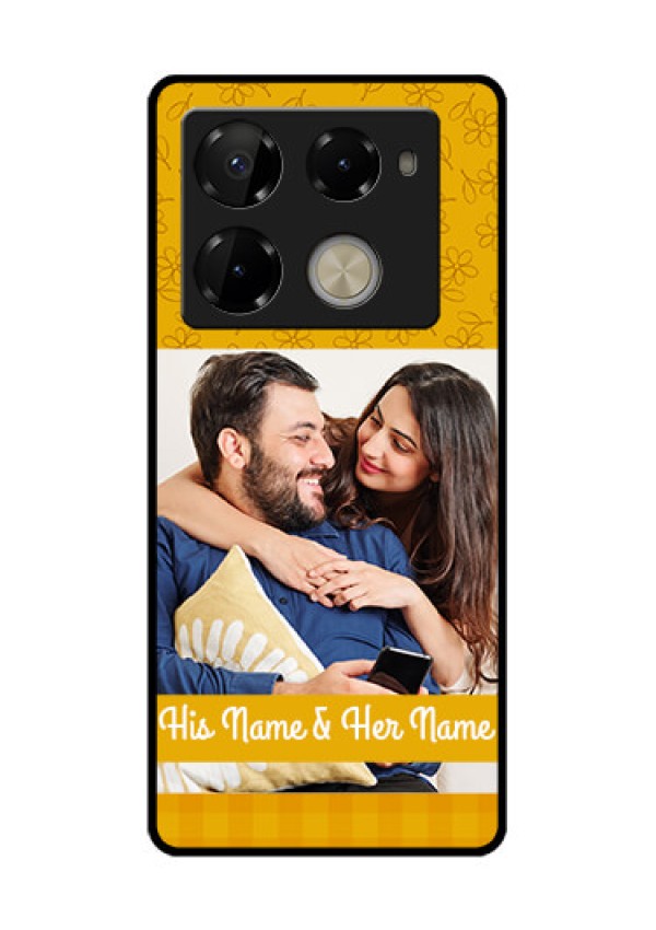 Infinix Note 40 Pro Plus 5G Custom Glass Phone Case - Yellow Floral Design