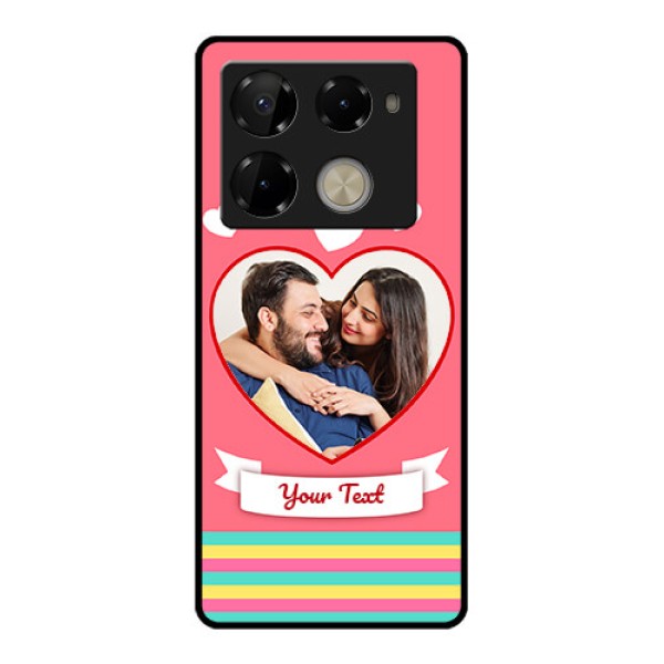 Infinix Note 40 Pro Plus 5G Custom Glass Phone Case - Love Shapes Doodle Design