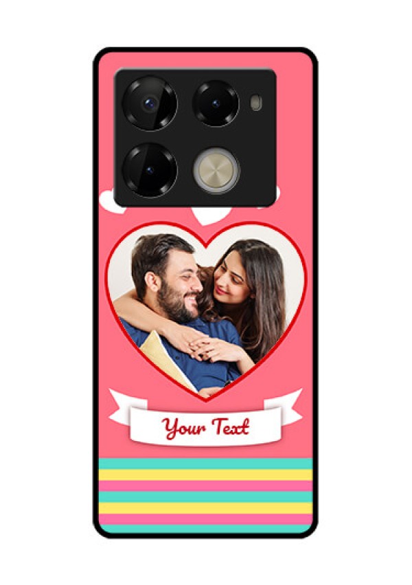 Infinix Note 40 Pro Plus 5G Custom Glass Phone Case - Love Shapes Doodle Design