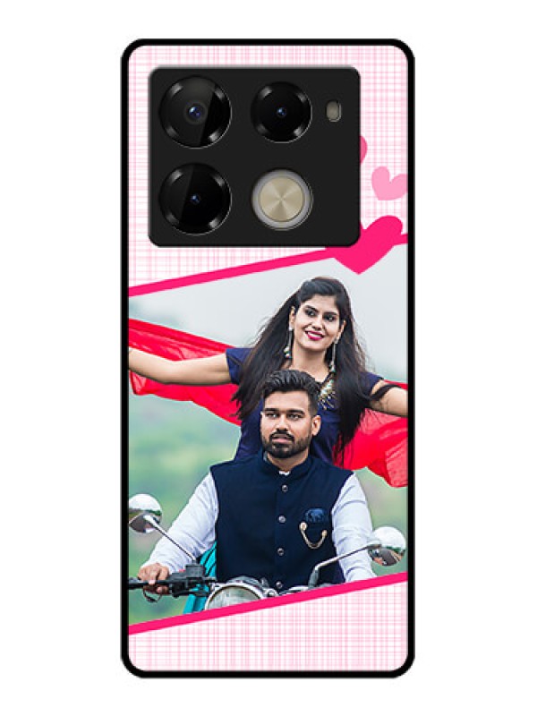 Custom Infinix Note 40 Pro Plus 5G Custom Glass Phone Case - Love Shape Heart Design