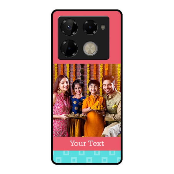 Infinix Note 40 Pro Plus 5G Custom Glass Phone Case - Peach and Blue Color Design Infinix Note 40 Pro Plus 5G Custom Glass Phone Case - Peach and Blue Color Design