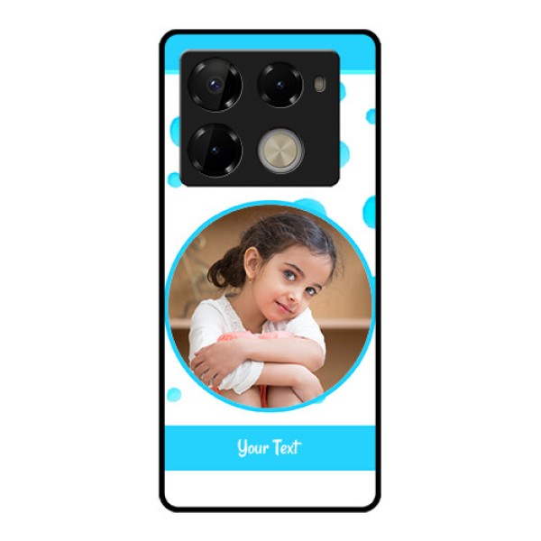 Infinix Note 40 Pro Plus 5G Custom Glass Phone Case - Blue Bubbles Pattern Design Infinix Note 40 Pro Plus 5G Custom Glass Phone Case - Blue Bubbles Pattern Design