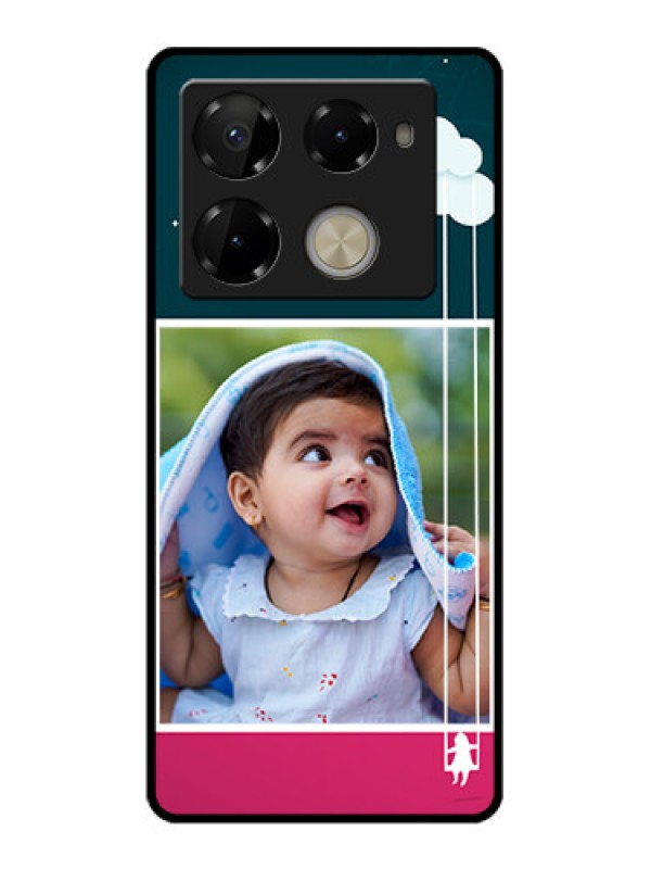 Custom Infinix Note 40 Pro Plus 5G Custom Glass Phone Case - Cute Girl With Cloud Design