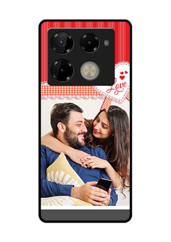 Infinix Note 40 Pro Plus 5G Custom Glass Phone Case - Red Love Pattern Design