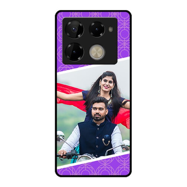 Infinix Note 40 Pro Plus 5G Custom Glass Phone Case - Violet Color Pattern Design Infinix Note 40 Pro Plus 5G Custom Glass Phone Case - Violet Color Pattern Design