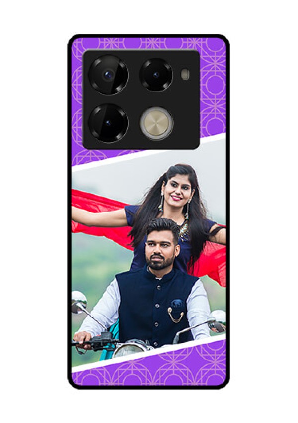 Infinix Note 40 Pro Plus 5G Custom Glass Phone Case - Violet Color Pattern Design