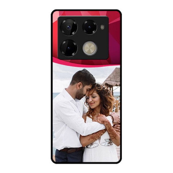 Infinix Note 40 Pro Plus 5G Custom Glass Phone Case - Red Abstract Design