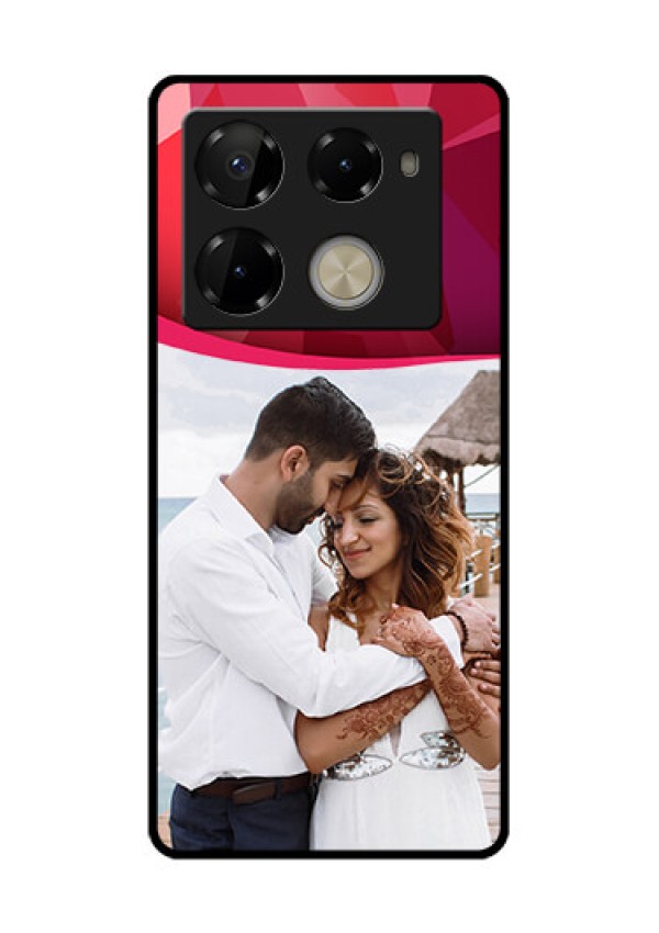 Infinix Note 40 Pro Plus 5G Custom Glass Phone Case - Red Abstract Design