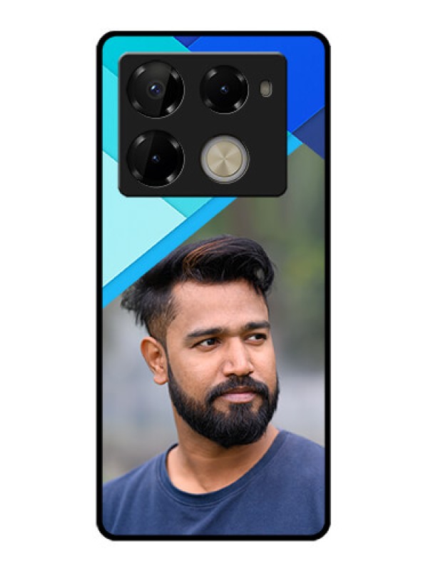 Custom Infinix Note 40 Pro Plus 5G Custom Glass Phone Case - Blue Pattern Design