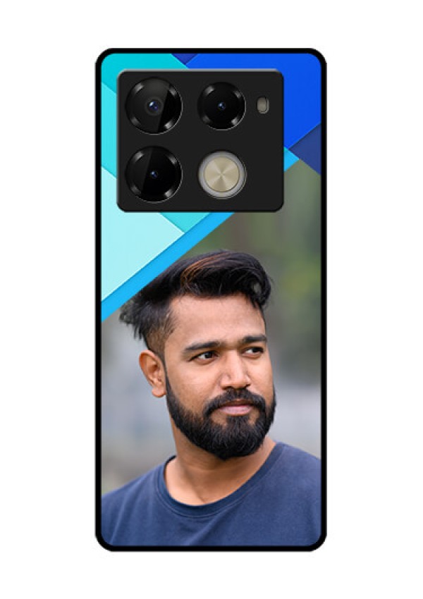 Infinix Note 40 Pro Plus 5G Custom Glass Phone Case - Blue Pattern Design