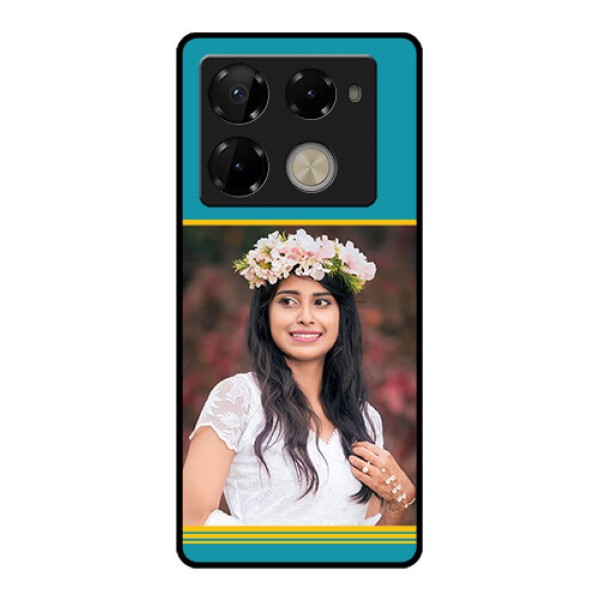 Infinix Note 40 Pro Plus 5G Custom Glass Phone Case - Yellow and Blue Design