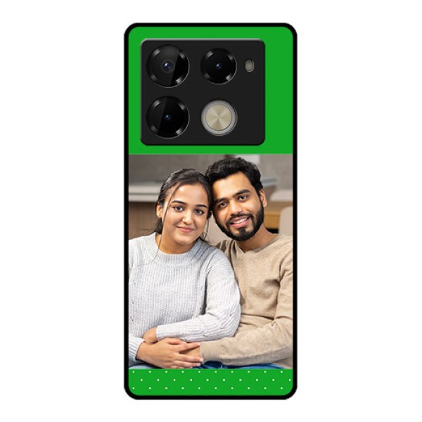 Infinix Note 40 Pro Plus 5G Custom Glass Phone Case - Green Pattern Design
