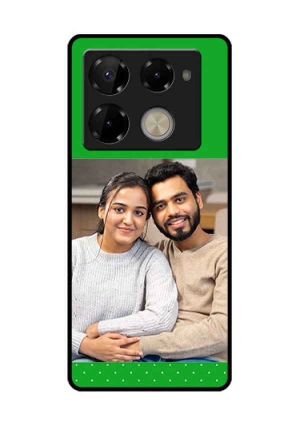 Infinix Note 40 Pro Plus 5G Custom Glass Phone Case - Green Pattern Design