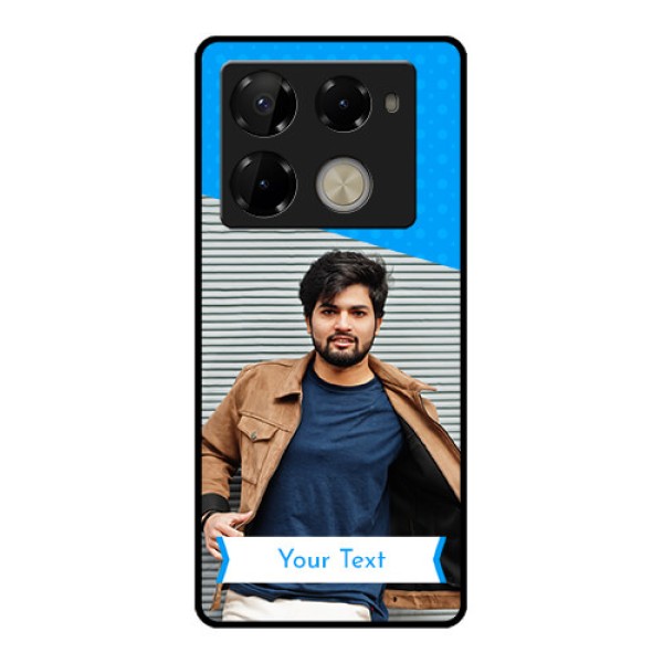Infinix Note 40 Pro Plus 5G Custom Glass Phone Case - Simple Blue Color Design Infinix Note 40 Pro Plus 5G Custom Glass Phone Case - Simple Blue Color Design